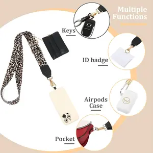 Clip and Go Strap for Phone with Wallet Crossbody, Phone Strap with Wallet, Phone Strap Crossbody With Zipper Pouch Wallet, Adjustable Mobile Phone Strap for Office, Travel, Cycling and Walking