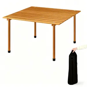 Mini beach table, all-in-one portable indoor and outdoor folding table, easy to install, foldable and easy to store, suitable for outdoor and patio dining needs