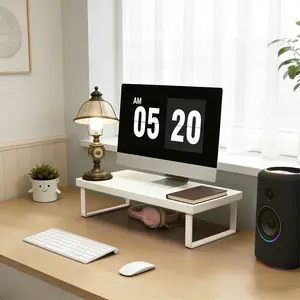 Computer Monitor Riser Stand, Office Dormitory Desktop Storage Rack, Floating Shelf with Storage, Ideal for Home Office and Student Desk