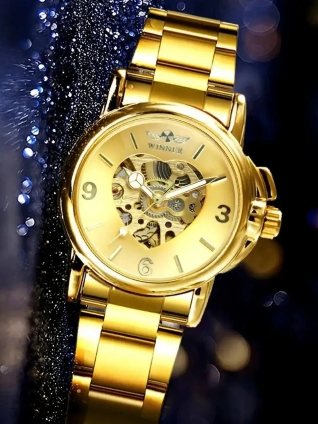 Women's Automatic Mechanical Watch, Luxury Hollow Dial, Luminous Hands, Stainless Steel Strap, Ideal Gift for Christmas, High End Watch, Analog Mechanical Watch, Automatic Watches