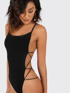 Women's Plain & Simple Daily Basic Backless Cami Bodysuit