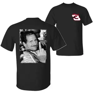 Dale Earnhardt 03 T-Shirt, Racing Middle Finger 2 Sided Shirt, Nascar Vintage Style Unisex Sweatshirt, Lovers Racing, Full Size Full Color