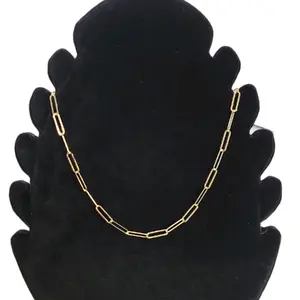 Silver 925 Gold Plated Paperclip Chain Necklace