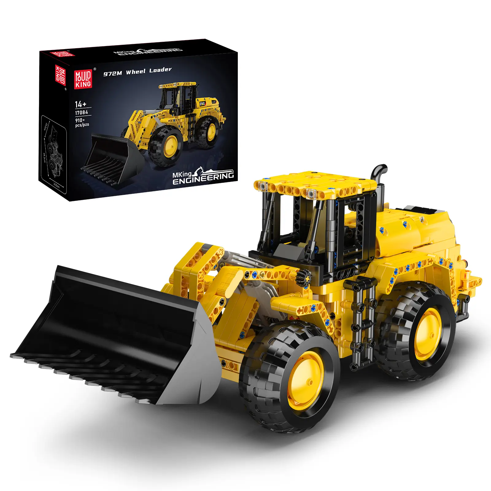 Mould King 17084 Loader Truck Engineering Static Model, 910-Piece Stem Building Blocks, Collectible Construction Set for Kids, Creative Modular Block DIY Building Toy, Creative Building Set