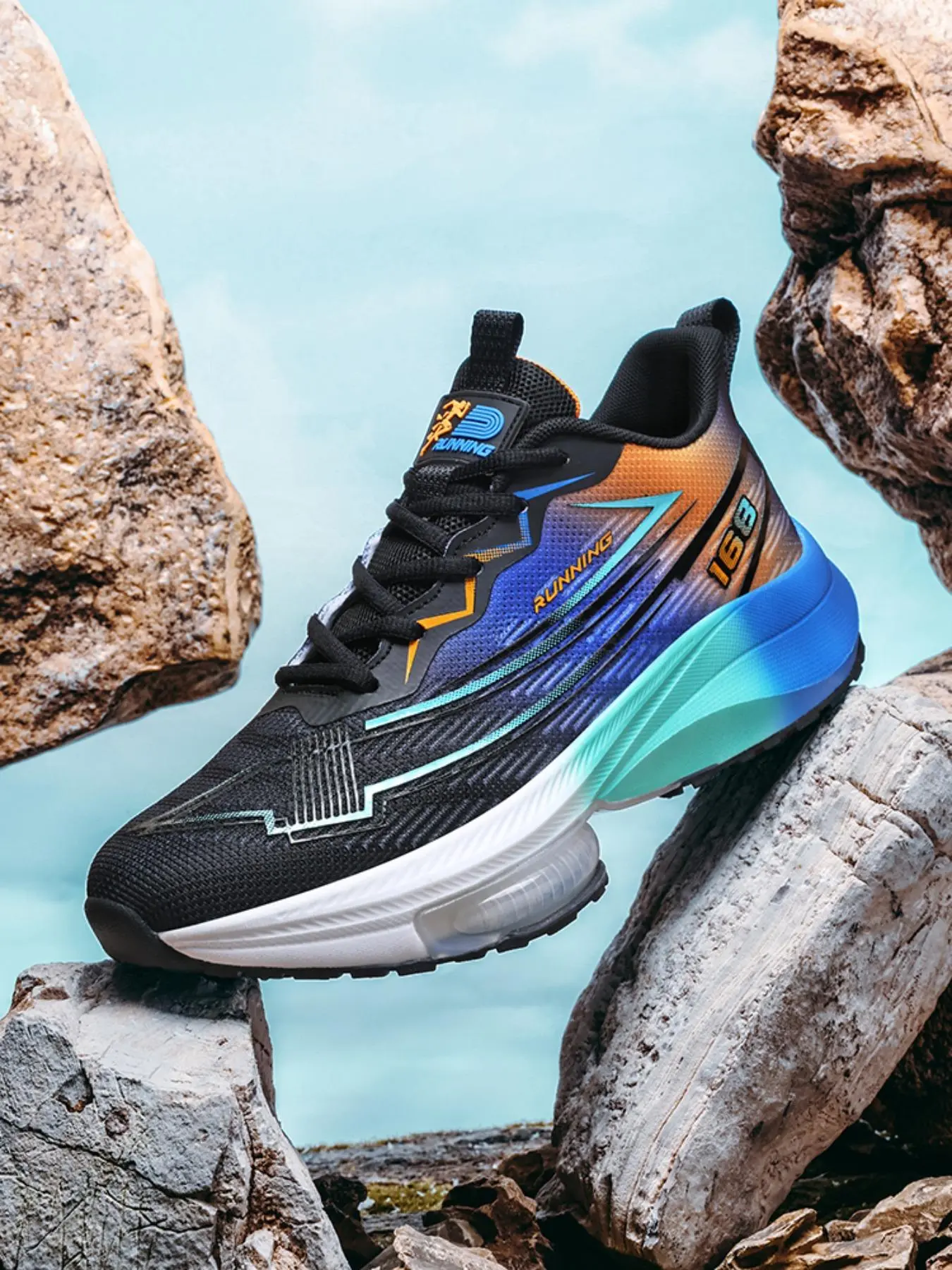 Men's New Breathable Running Shoes with Professional Air Cushion, Shock Absorbing Design for Speed and Comfort, Ideal for Sports and Exercise