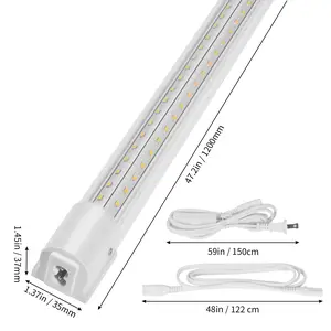 Father's Day Gift VEVOR 10 Pack LED Shop Light, 4 FT, 40W Linkable Shop Light Fixture, 6500 LM Ceiling Lights 59 in Power Cords with ON/OFF Switch 48 in Connector Cables, for Garage Warehouse Home Workkshop and Office