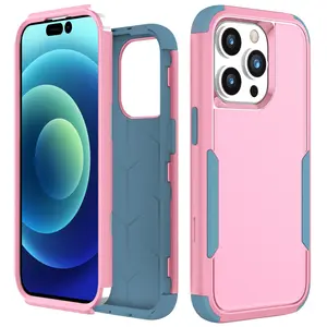 Fin Shockproof Hybrid Heavy Duty Armor Case for IPhone 16 Pro Max 16 Plus 3IN1 Case PC+TPU Hard Military Phone Cover