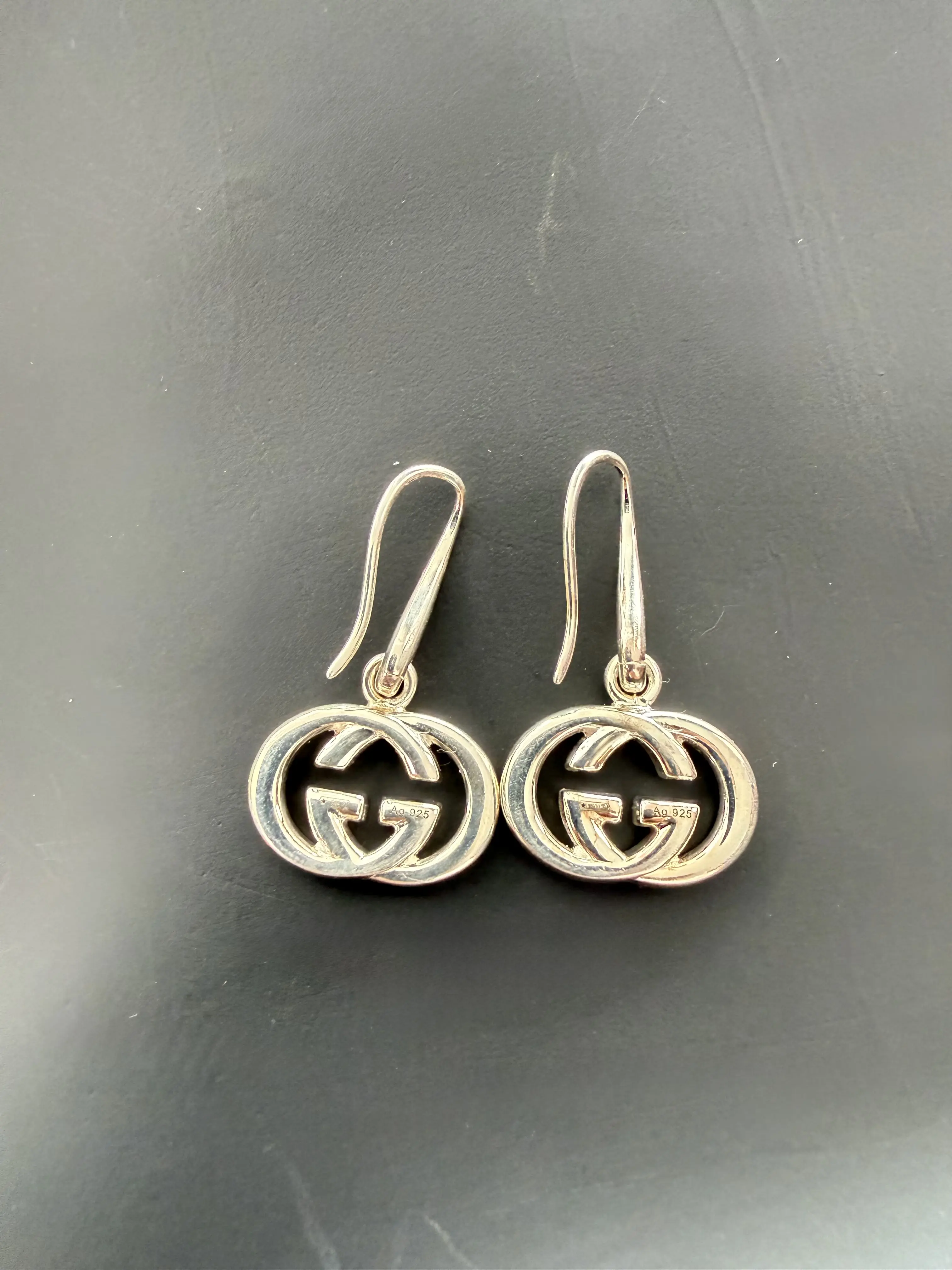Pre-owned Gucci Drop Pierced Earrings 925 Silver