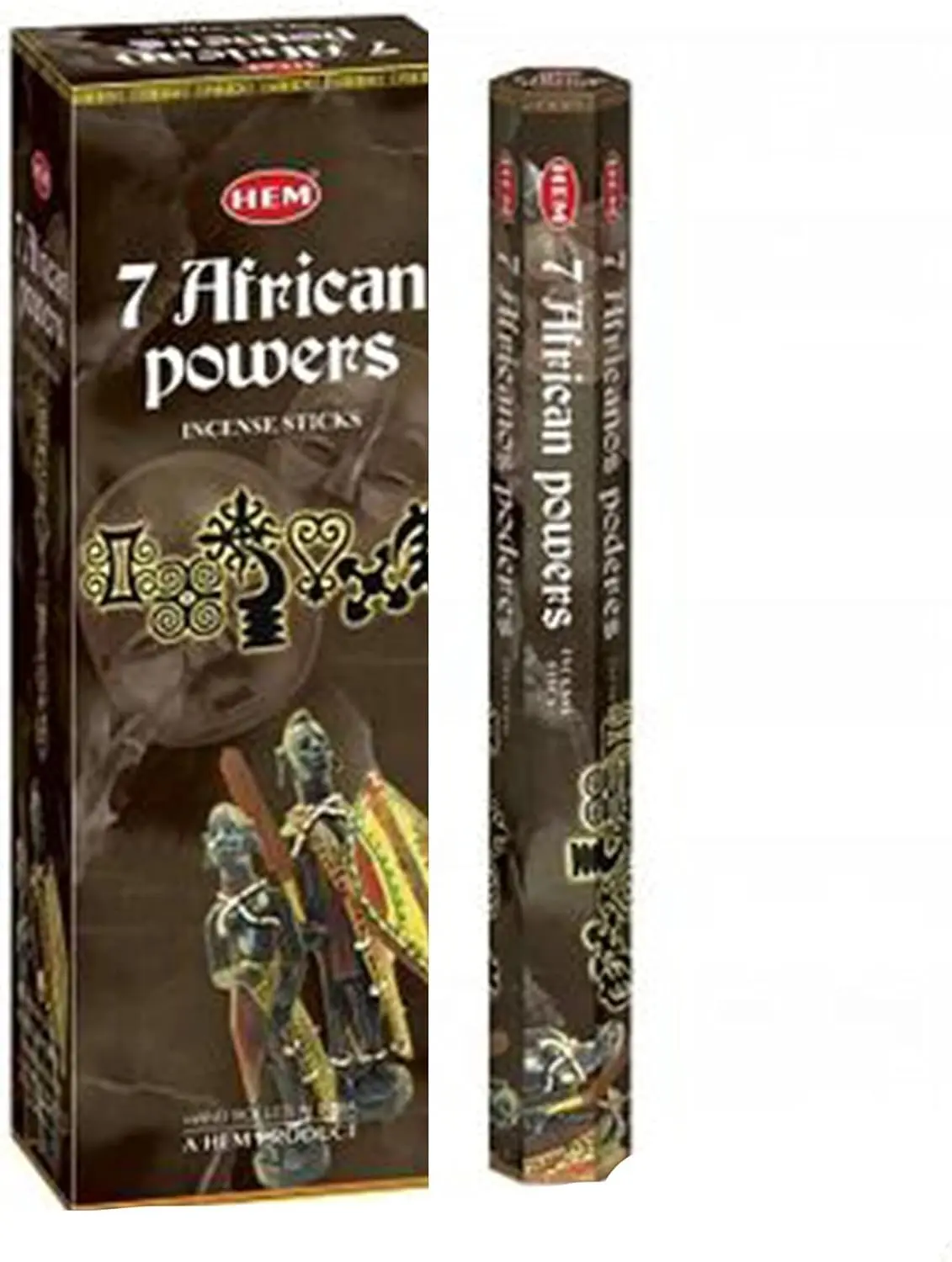 Hem 7 African Powers Incense Sticks - 9 in, 120 Sticks (6 Boxes, 20g Each) - Home Fragrance for Meditation, Rituals, Cleansing - Promotes Balance, Connection, Protection