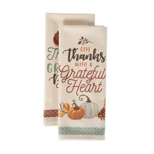 Design Imports Grateful Fall Printed Kitchen Towels