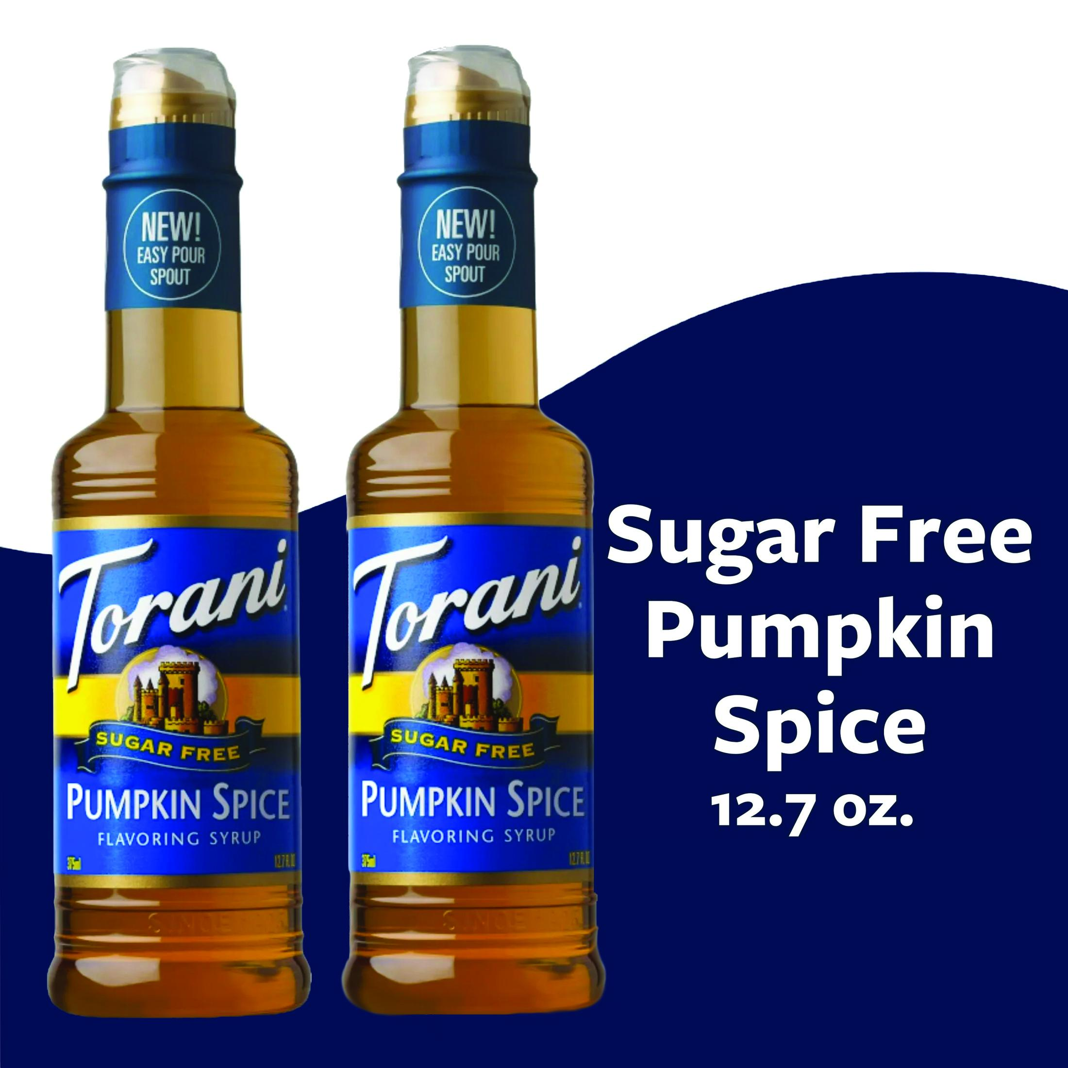 Torani Sugar Free Pumpkin Spice Coffee Syrup, Zero Calorie, Authentic Coffeehouse Bottled Syrup, 12.7 oz, Pack of 2