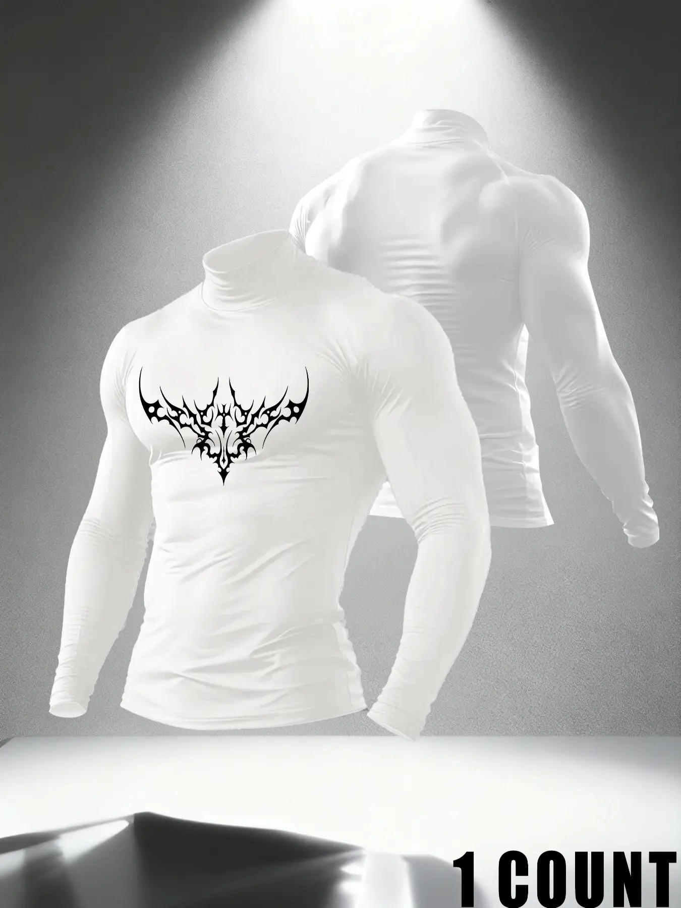 Men's High Neck Long Sleeve Slim Fit Warm Top, Casual Fashion Thermal Shirt for Fall & Winter, Comfortable and Stylish Men's Clothing
