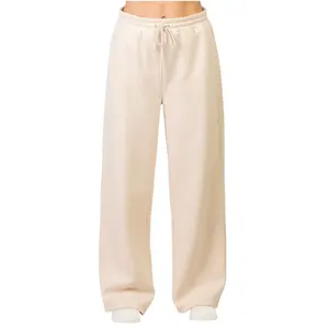 Women’s Fleece Lined Sweatpants Heavyweight Cotton Wide Leg Baggy Fleece Pants High Waisted Drawstring and Pockets S-XL Regular Plus Size Casual Elastic Waist Thermal Trousers for Women Lounge Casual Outdoor Streetwear Womenswear Fall & Winter Outfits