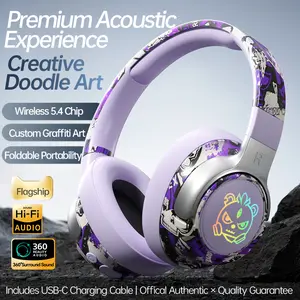 Sy-T12 Foldable Wireless, Long Battery Life, Noise Cancelling, Bluetooth-compatible Earphone for Gaming & Music, Portable Design, Wireless Chargeable Headphones