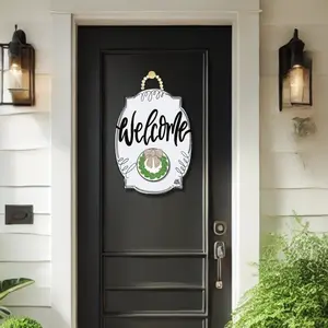 White Bloom with room for a mini "Welcome" Door Wood