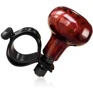 Woodgrain Steering Wheel Spinner Knob, Smooth Turning Assist Grip Ball Driving Power Handle Spinner, Universal Steering Wheel Knob for Car Semi Truck Tractor Boat (Wood)