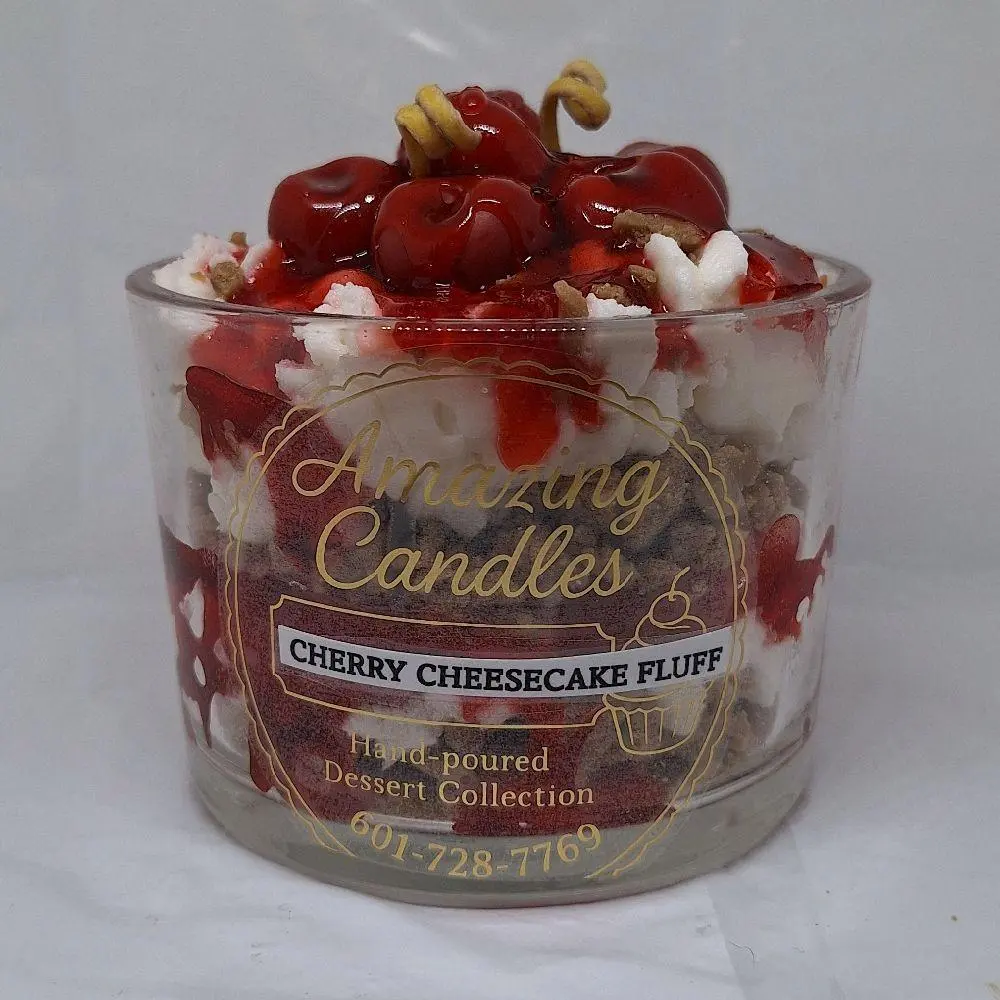 Amazing Candles Cherry Cheesecake Fluff Hand-poured Dessert Collection Scented Candle