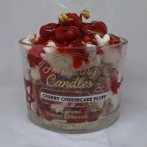 Amazing Candles Cherry Cheesecake Fluff Hand-poured Dessert Collection Scented Candle