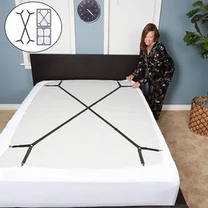 Bed Sheet Holder Strap, Bed Sheet Straps, 2 Counts Adjustable Bed Sheet Fastener, Durable Bedding Accessories for Home Bedroom Hotel Dormitory