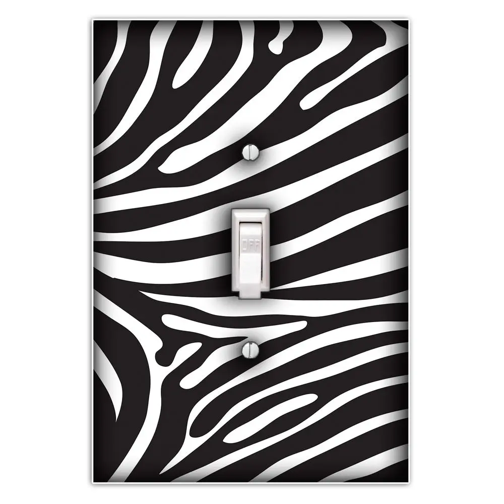 Zebra Print Decorative Single Toggle Light Switch Cover