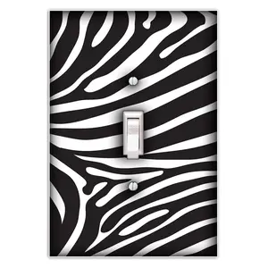 Zebra Print Decorative Single Toggle Light Switch Cover