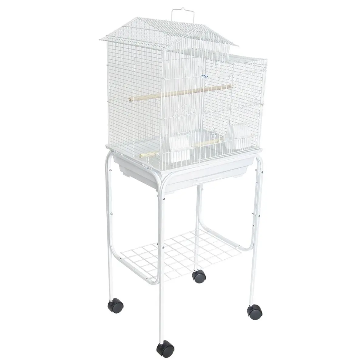 YML 1784-4724WHT Barn Top Bird Enclosure with Stand, White, Bar Spacing Design for Bird Cages & Houses, Enclosure Cage Bird Cages & Houses