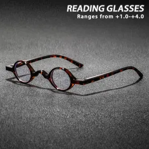 Men's Plastic Round Reading Glasses, Compact Classic Style, Lightweight Casual Fashion Eyewear, Stylish Old Age Readers