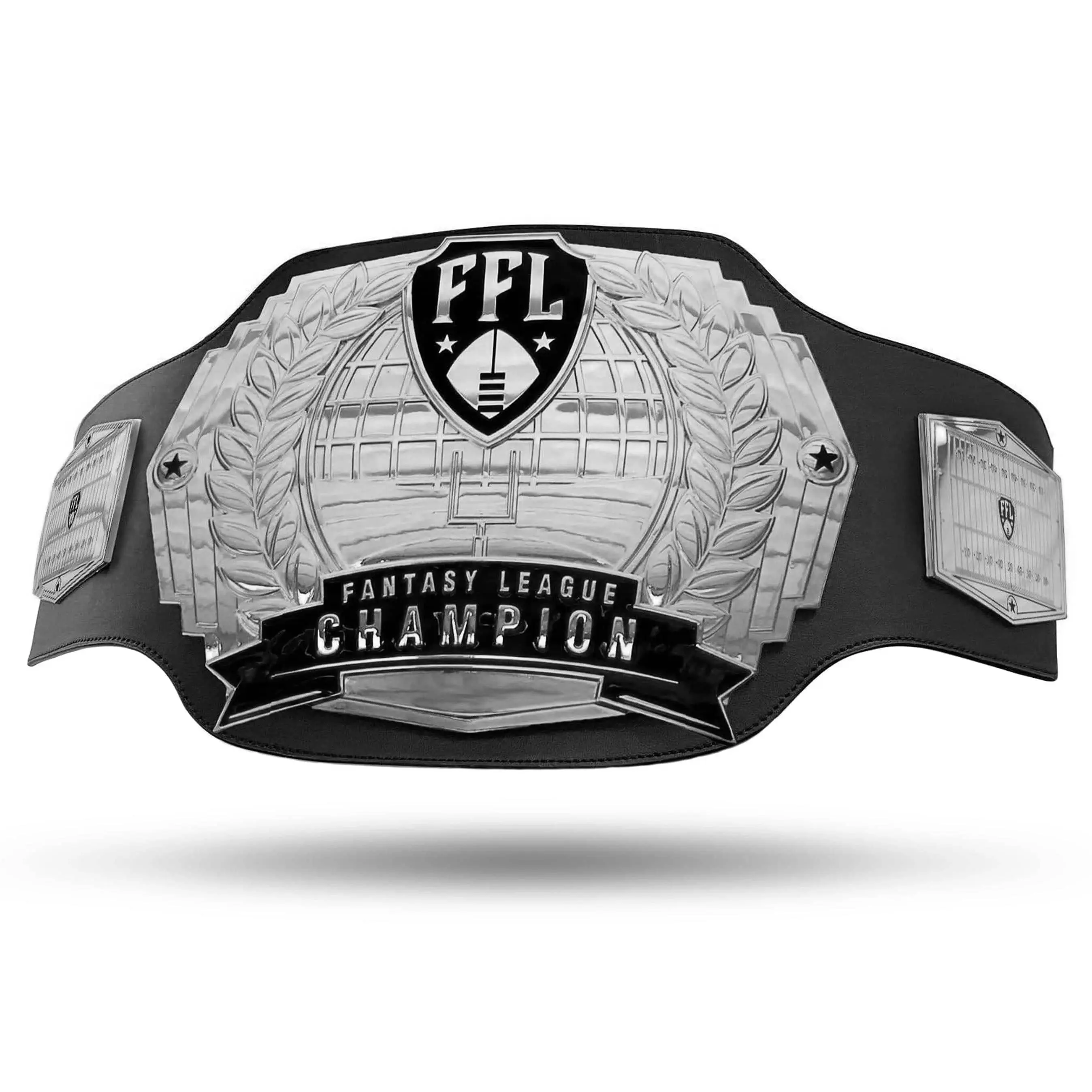 Silver Fantasy Football Championship Belt, Adjustable Sports Trophy Belt for Championship Celebrations, Adjustable Belts