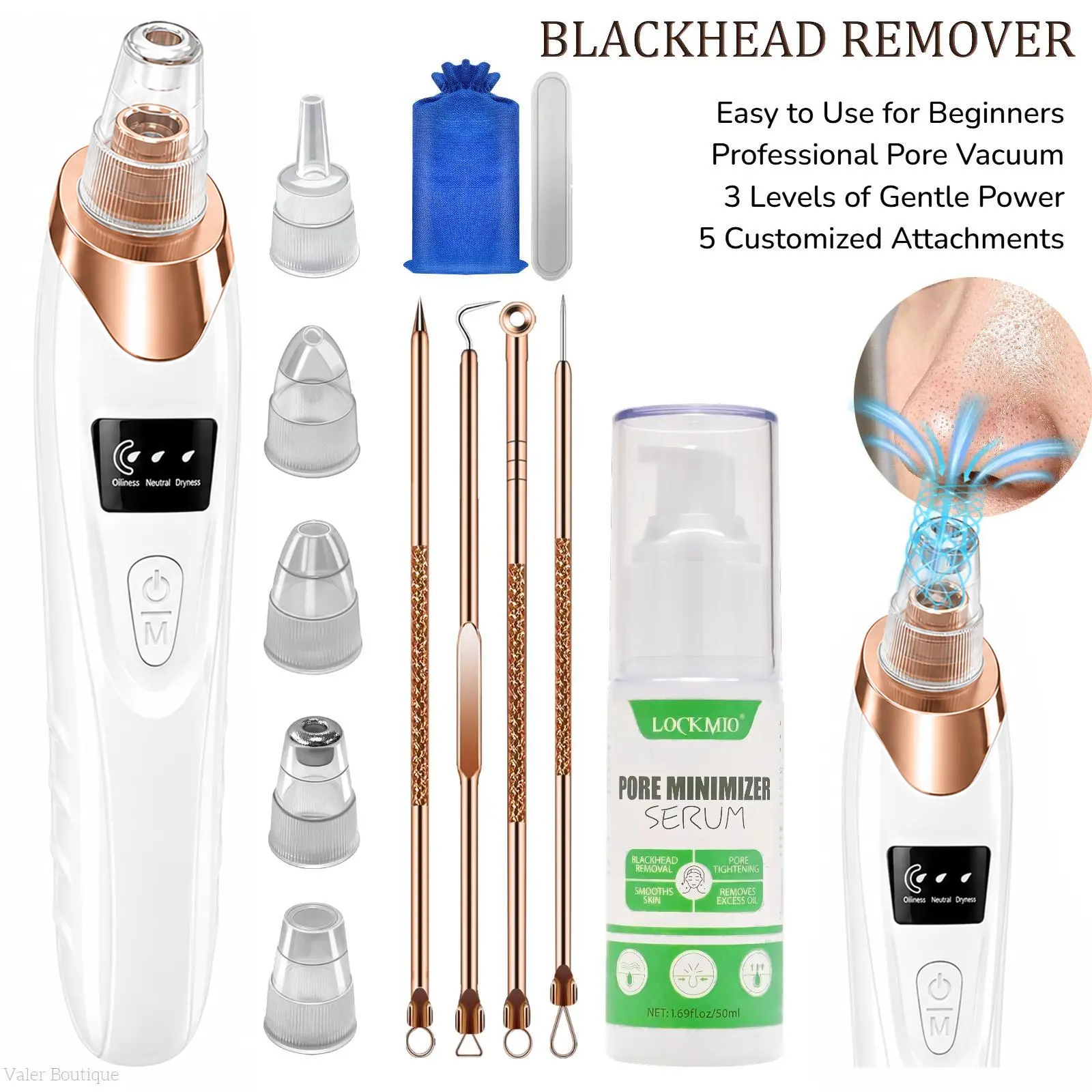 Blackhead Remover Pore Vacuum USB Rechargeable Blackhead extractor Boyfriend Gifts Men gifts Best Gift Ideas Skin Facial Cleaning Silicone Face Cleaning   Electric Acne Removal Tool