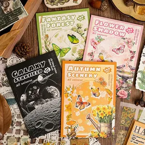 20pcs Creative Stickers Set for Scrapbooking & DIY, Plants & Characters Designs for Notebooks, Phone Cases, Skateboards & More Accessories