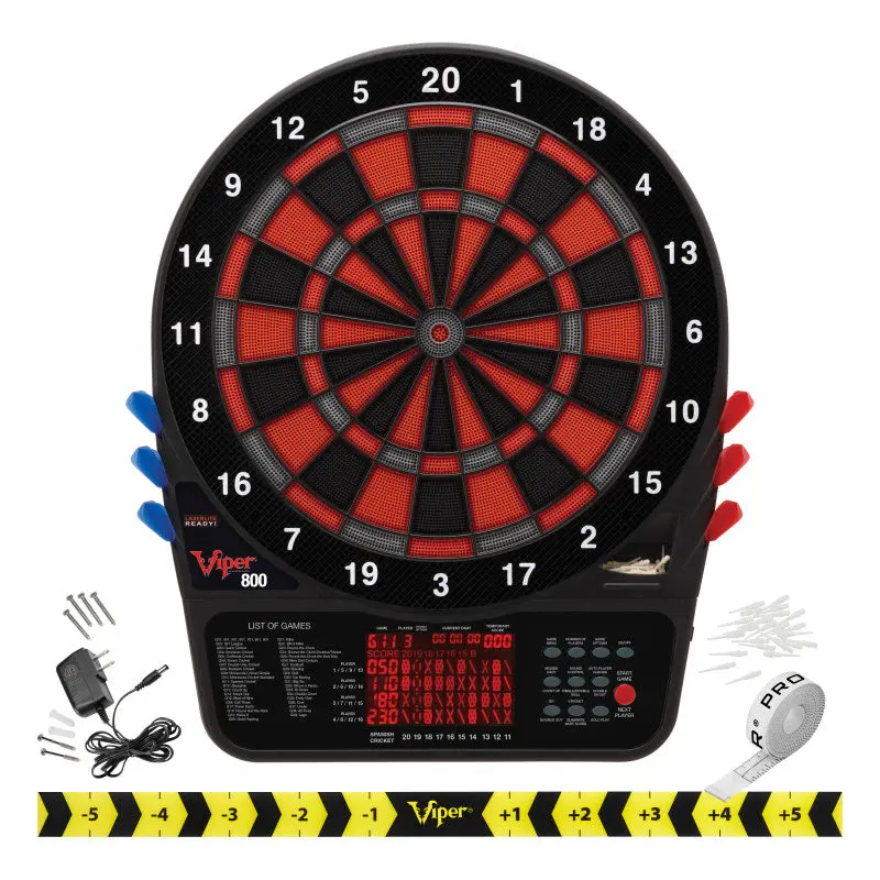 Electronic Darts Board with Automatic Scoring, 15.5" Durable Regulation-Size Target, 57 Games for 16 Players, Includes 6 Darts & Accessories