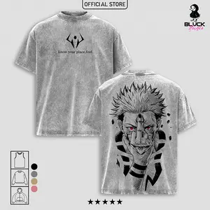 Ryomen Sukuna - Jujutsu Kaisen JJK Washed T-Shirt, Tanktop, Sweatshirt and Hoodie Oversize Unisex, Heavy Cotton Casual Streetwear Vintage Urban Outfit Fashion Clothes Top Anime Fans for Men and Women