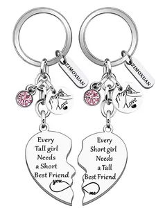 Zimxouan Best Friend Keychain Set for Women, 2-Piece Matching Keyrings for Besties, Sentimental Gift for Birthday and Christmas, Pendant Keychain