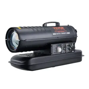 VEVOR 125000 BTU Forced Air Kerosene Diesel Heater, Portable Torpedo Space Heater with Wheels Adjustable Temp, Blower-Type for Jobsite/Garage/Warehouse/Workshop Construction/Outdoor Heating, BlackVEVOR Super Brand Day