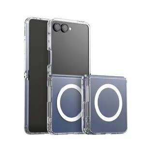 Magnetic Case for Samsung Galaxy Z Flip 7 6 5 4 3 Z Fold 7 6 5 4 3, 2025 Compatible with MagSafe, Non-Yellowing Transparent Hard PC Protective Phone Cover, Anti-Scratch (Clear), Accessories, Smartphone