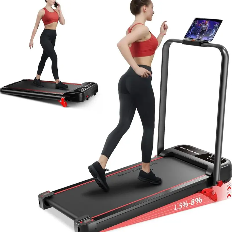 UREVO Walking Pad Treadmill with Adjustable Desk, Foldable Treadmill with Incline, Folding Treadmill Desk, Walking Pad with Handle Bar, UREVO SmartCoach App, Remote Control, 265 Lbs Capacity