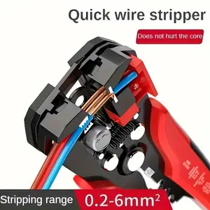 1pc Automatic Wire Stripper, Crimping Pliers, Wirecutters, Hand tools – Multi-Function 24–10 AWG Cable Stripper, Cutter & Crimper with Quick-Peel Action, Non-Slip Grip for Precise Wire Prep, Ideal for Electricians, DIY Home, Auto Maintenance