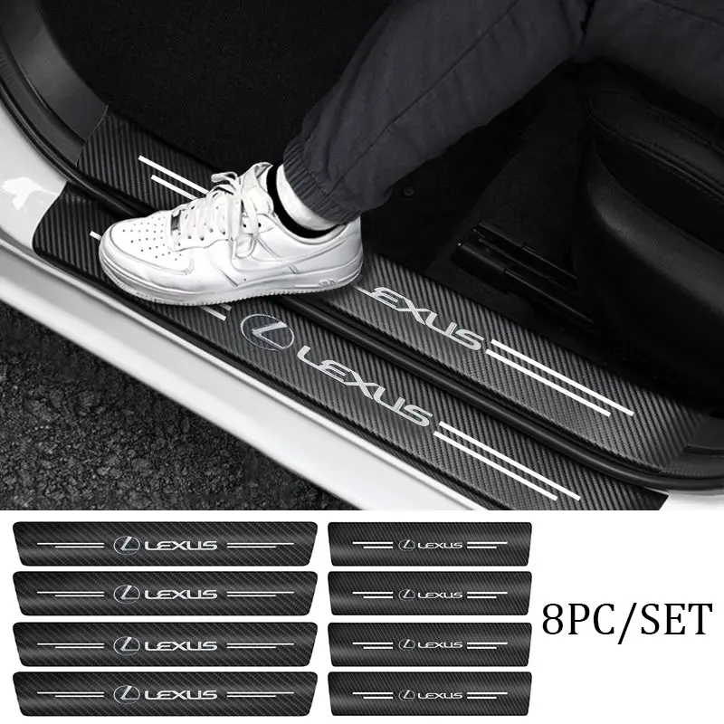 Lexus Car Door Sill Protector Strips, Anti-Scratch Wear Resistant Protection, Fits Es Rx Ux Models Compatibility, Exterior Decoration Accessories Appearance, Sleek, Installation