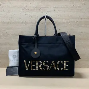 Pre-owned VERSACE Canvas Shoulder Bags 7.8'' R2469 Shoulder Bag C1857170568 0409 T1 Qiqi