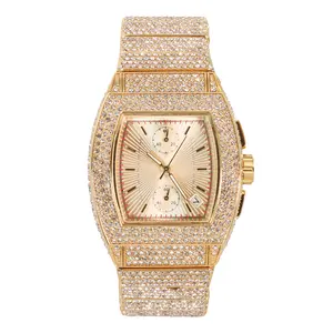 Men's 39mm Tonneau Watch – Quartz Movement with Stone Detail