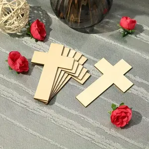 20pcs Wooden Cross DIY Painting Graffiti Decor, Birthday Wedding Festival Party Decoration, Home Holiday Christmas New Year Easter Decor