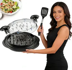 Large Chicken & Meat Shredder Tool with Visible Lid is a Total Game Changer! Ergonomic Anti-Slip Handle, BPA Free, Dishwasher Safe, and Perfect for Pulled Pork, Beef, & Veggies – The Only Kitchen Gadget You Need!