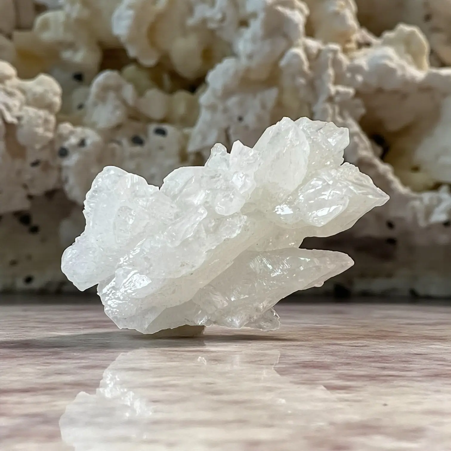 White Cave Calcite Mineral Specimen