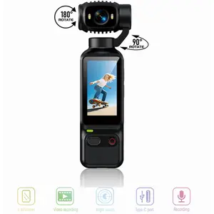 Portable Compact 1080P Action Camera, Manual Lens Rotation, Auto Focus, Outdoor Use, One-Touch Recording, Video Blogging, Audio Recording