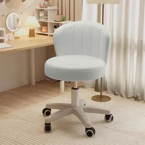 【Mother's Day】Indoor Furniture Chairs Height Adjustable Criss Cross Chair - Armless Desk Chair No Wheels Cross Legged Office Chair Wide Swivel Home Office Desk Chairs  Salon Spa Stool Chair