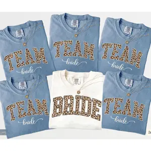 Comfort Colors Team Bride T-Shirt, Bachelorette Shirts, Bride Shirt, Leopard Bridal Party Shirts, Maid Of Honor Tee, Bridesmaid Proposal Gift, Future Mrs