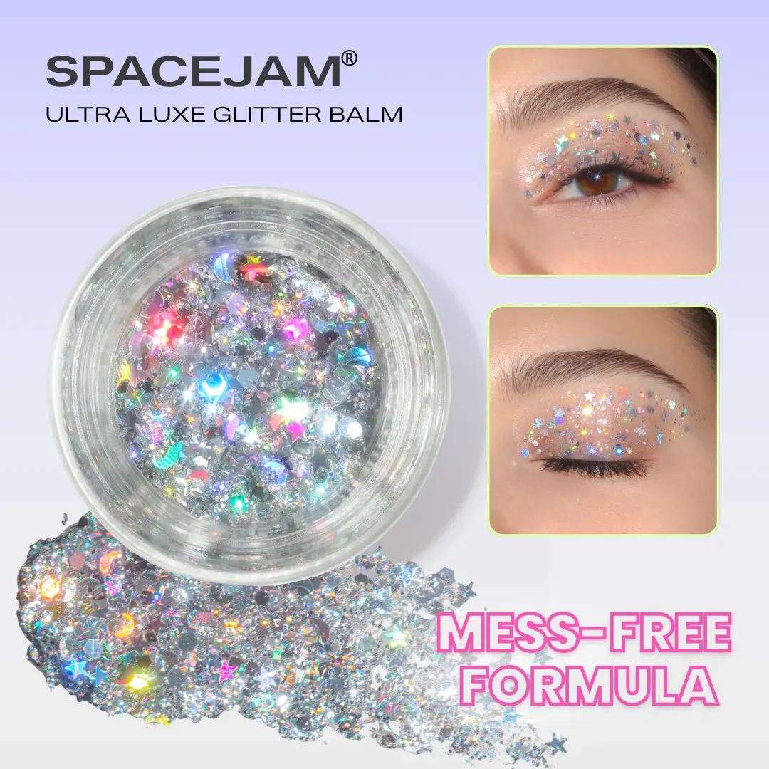 Lemonhead LA SPACEJAM Pro-Grade Luxe Cosmetic Glitter Balm for Eyes, Face & Body | Ready-to-Wear Glitter Blends, No Fallout, Longwear, Designed by Pro Makeup Artists (Pro & Mini Sizes) Glitter Shimmer Eyeshadow Glam Pack Glitter
