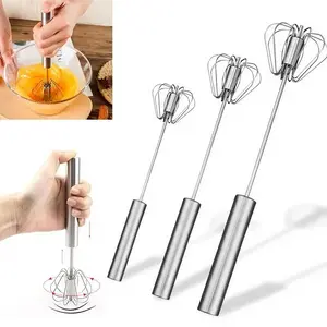 Stainless Steel Handheld Egg Beater Whisk Ball, 1/2 Counts Easy To Use Handheld Mixer, Egg Beater for Cream, Eggs, and More, Perfect for Baking & Cooking, Kitchen Utensils, Baking Tools, Home Baking Supplies