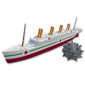 HMHS Britannic 12” Boat Display Model - Historically Accurate Ocean Liner with Red Bottom and Black Top Design