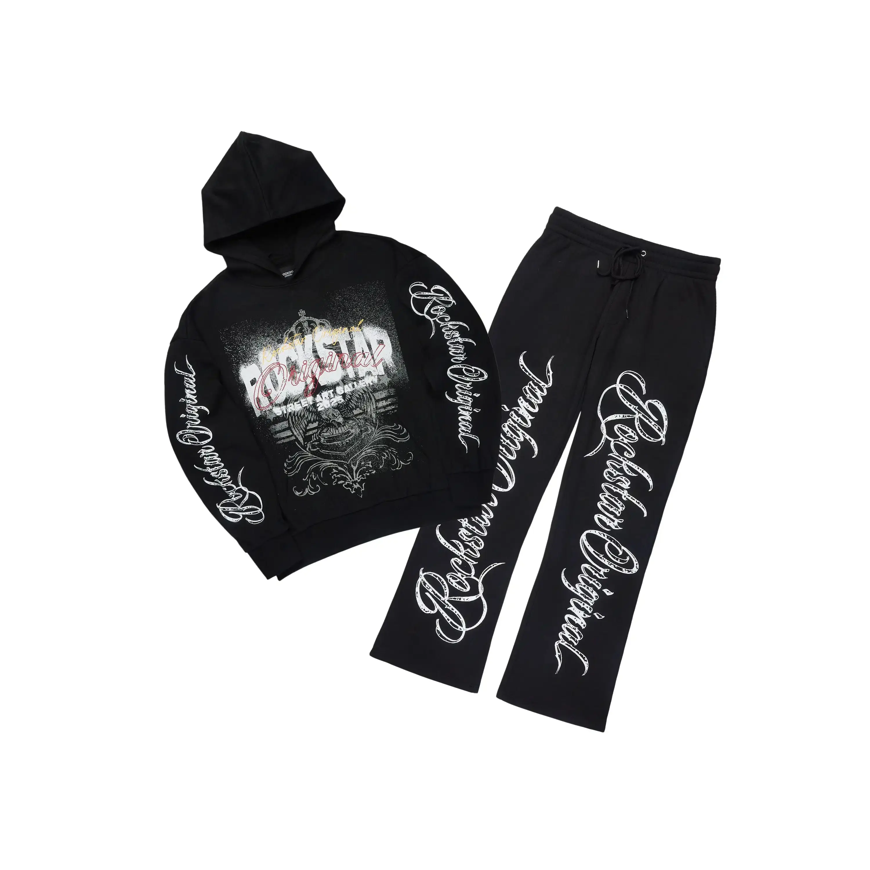 Enkel Black Hoodie/Baggy Pant Track Set